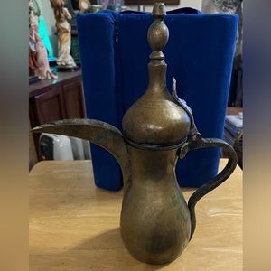 Vintage 12" Tall Antique Brass Turkish Coffee / Tea Pot
